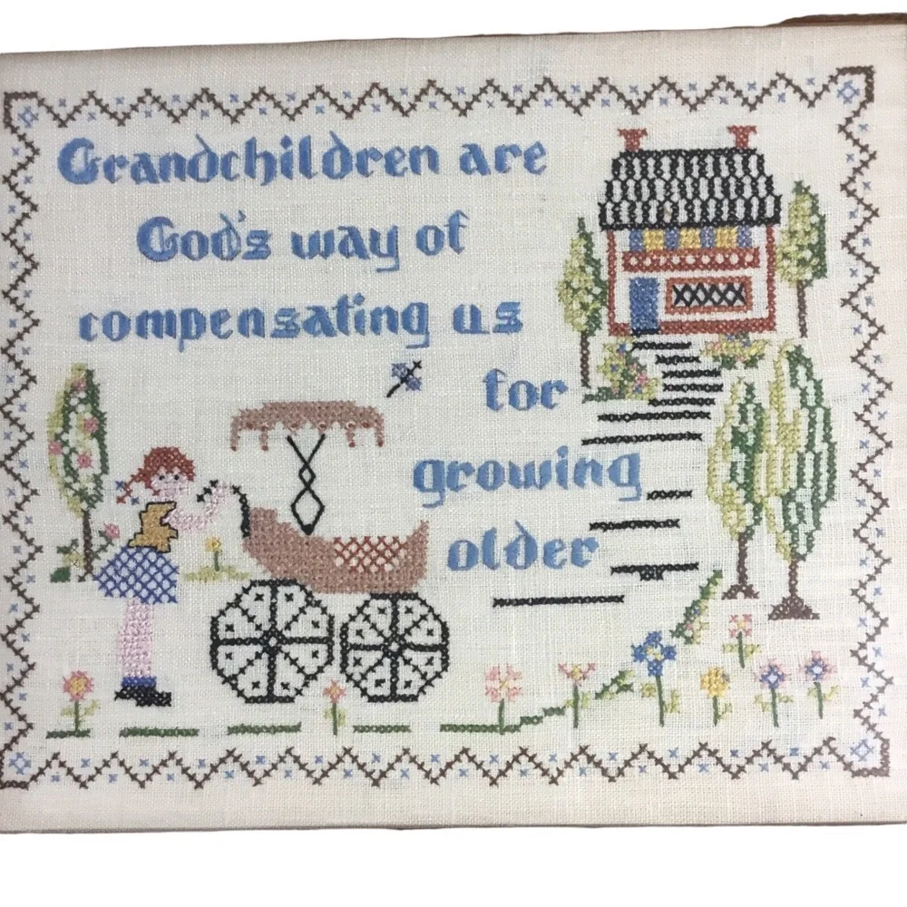 VTG Cross Stitch Framed 